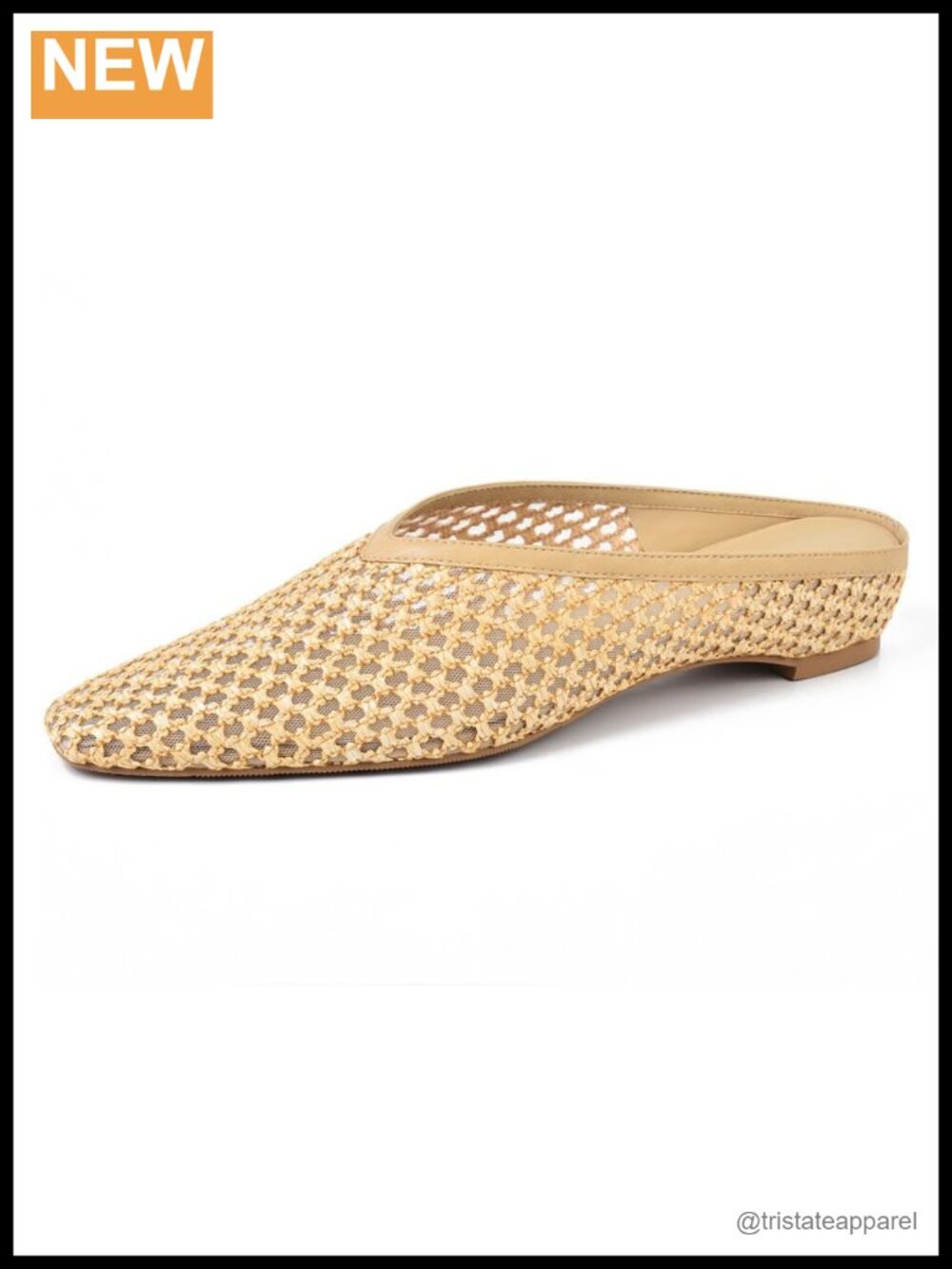 Mesh Slip On Mule Wedge Slides Comfortable Square Toe Casual 1 Inch Heel